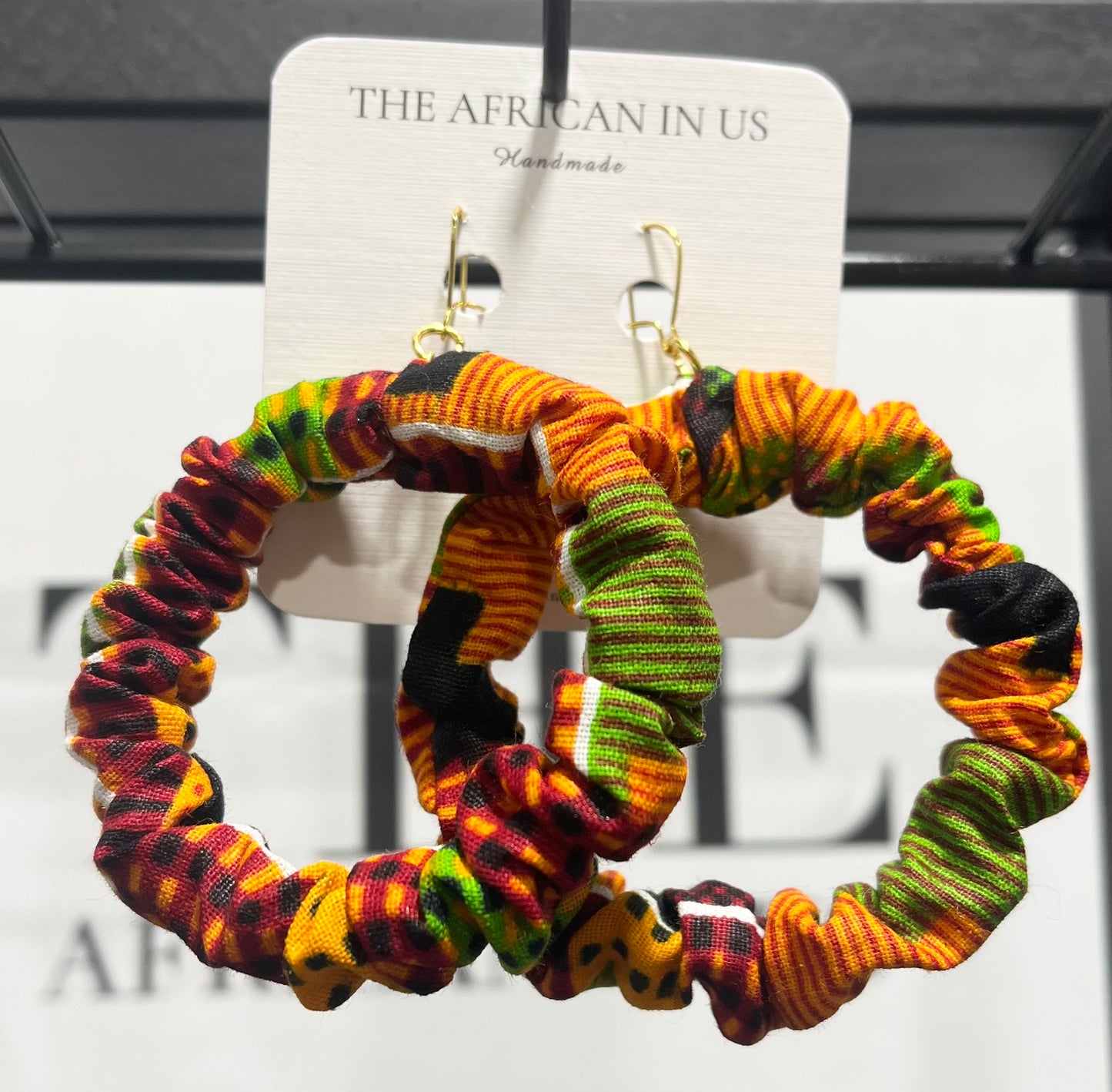 African Fabric Scrunch Earrings
