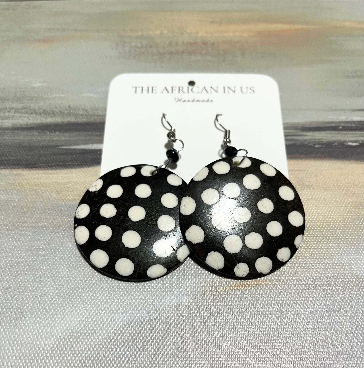 Grouped Brown and Cream Designed Earrings