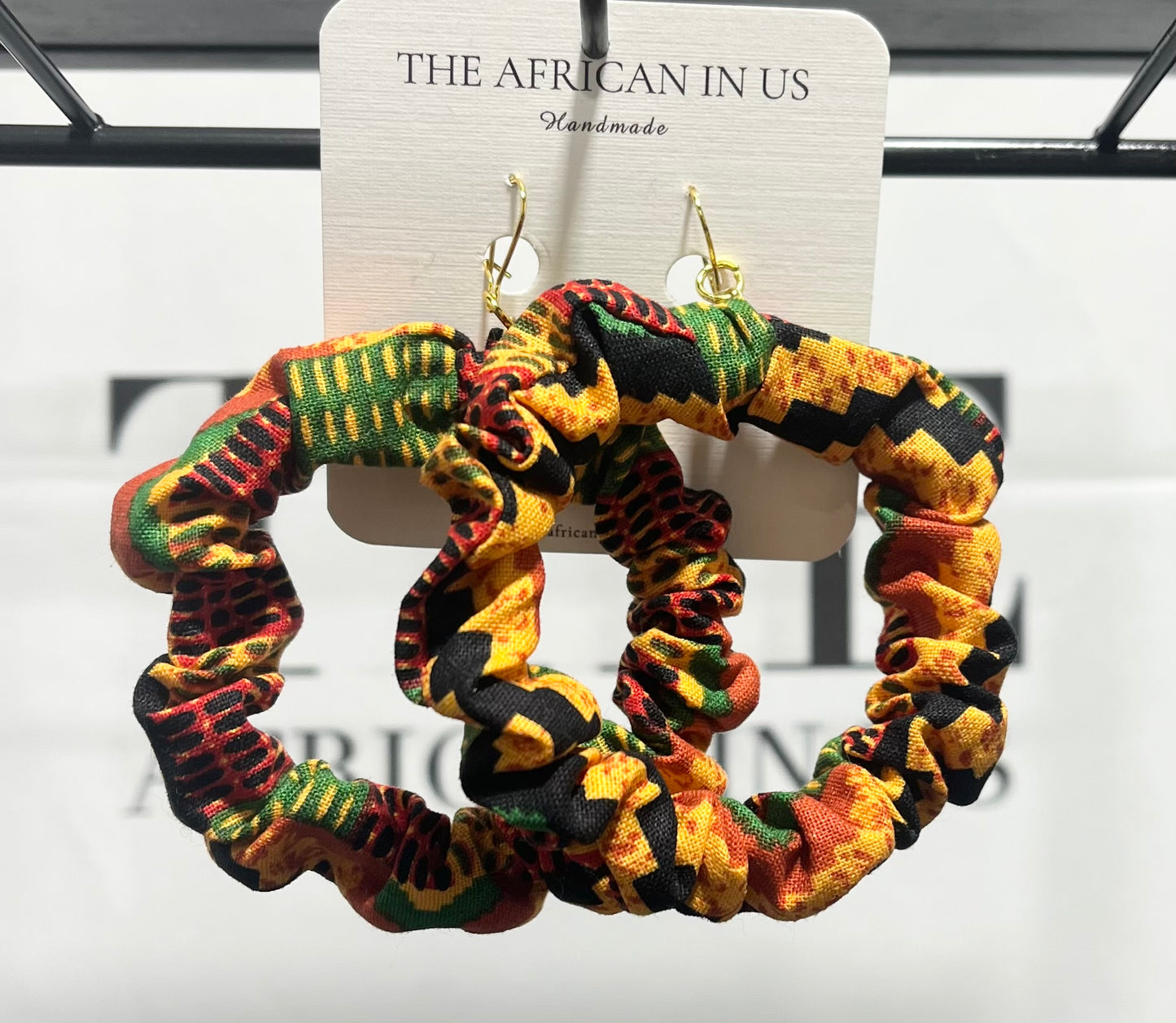 African Fabric Scrunch Earrings