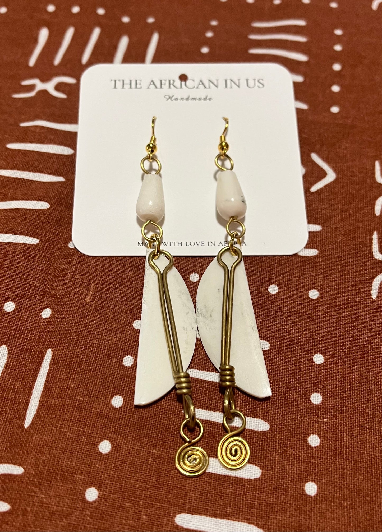 Grouped African Ivory Bone Earrings