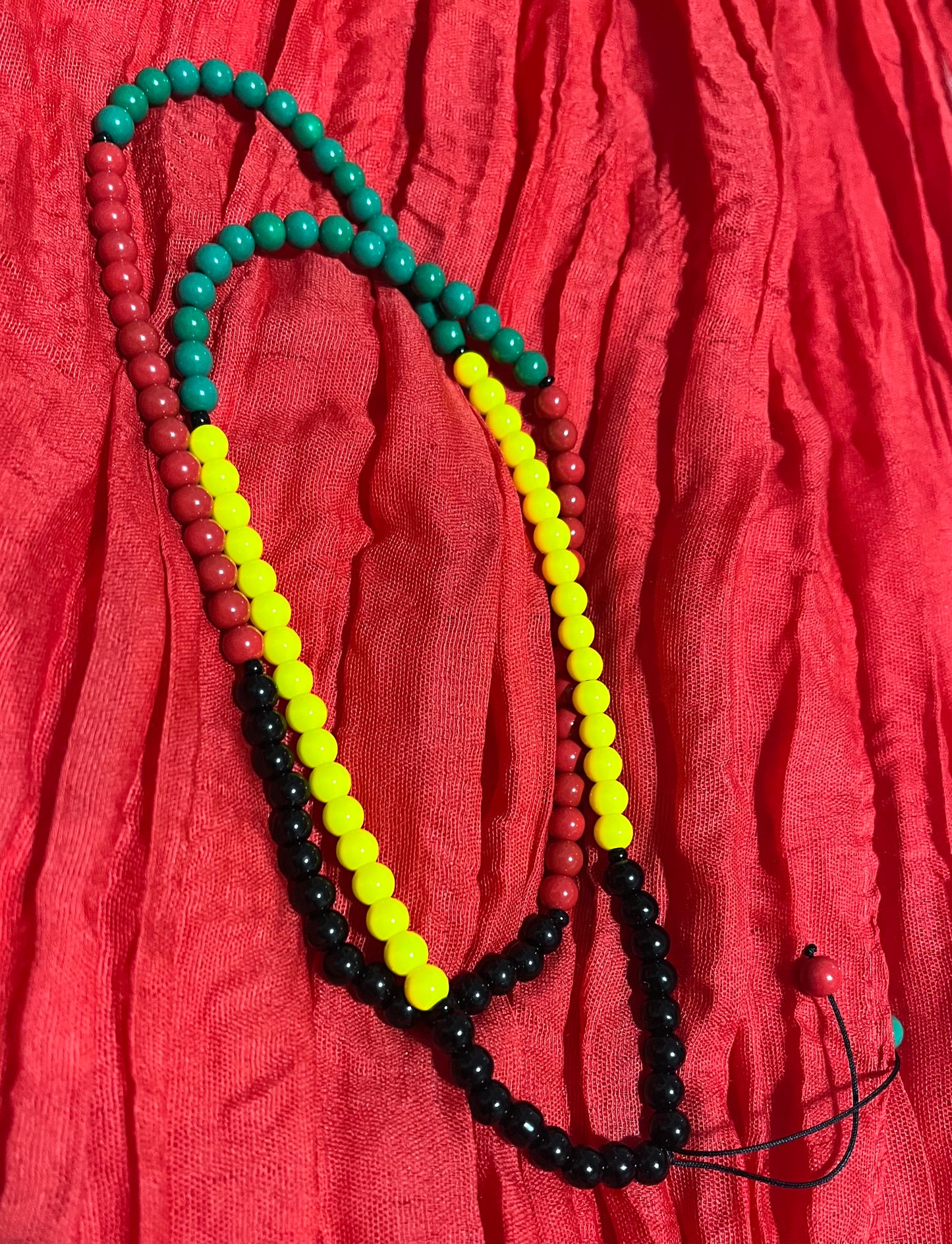 African Flag Beaded Necklace-4